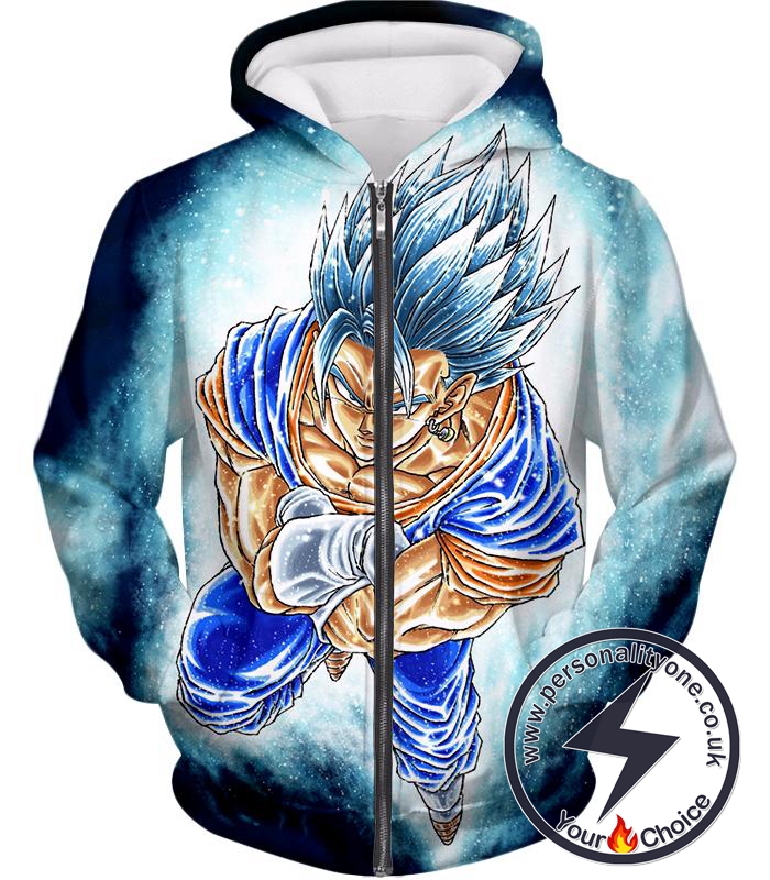 Dragon Ball Super Godly Form Super Saiyan Blue Vegito Cool Promo Zip Up Hoodie